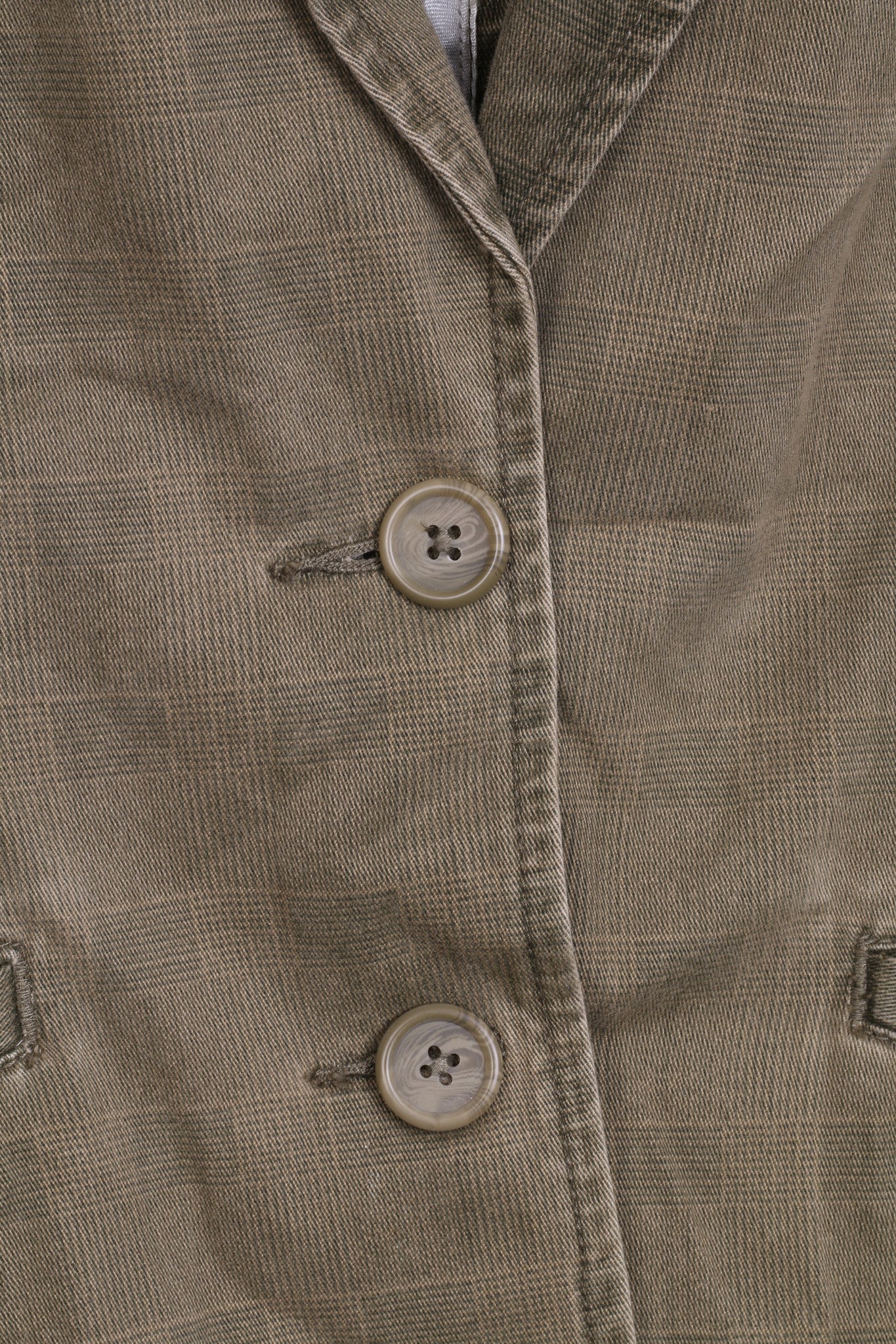 Havana Jacks Cafe Womens 8 M Blazer Top Suit Check Khaki Cotton - RetrospectClothes