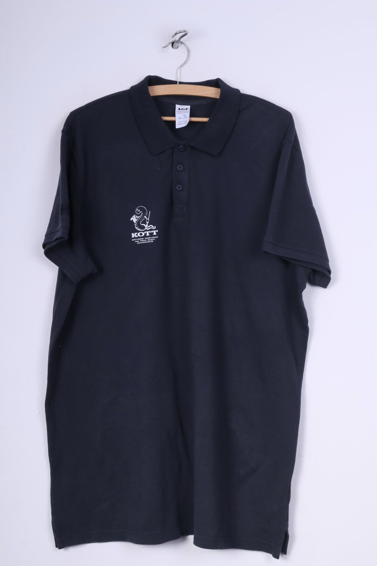 Helly Hansen Mens 3XL Polo Shirt M/S Solea Hvide Sande Summer Top Navy Cotton