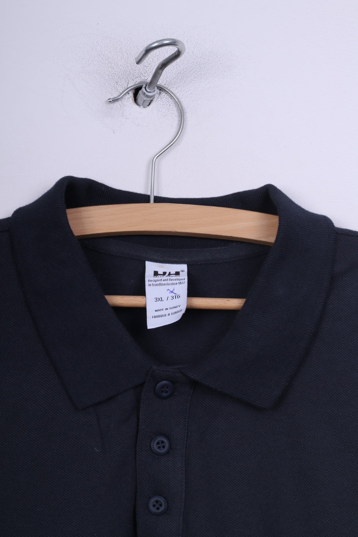 Helly Hansen Mens 3XL Polo Shirt M/S Solea Hvide Sande Summer Top Navy Cotton