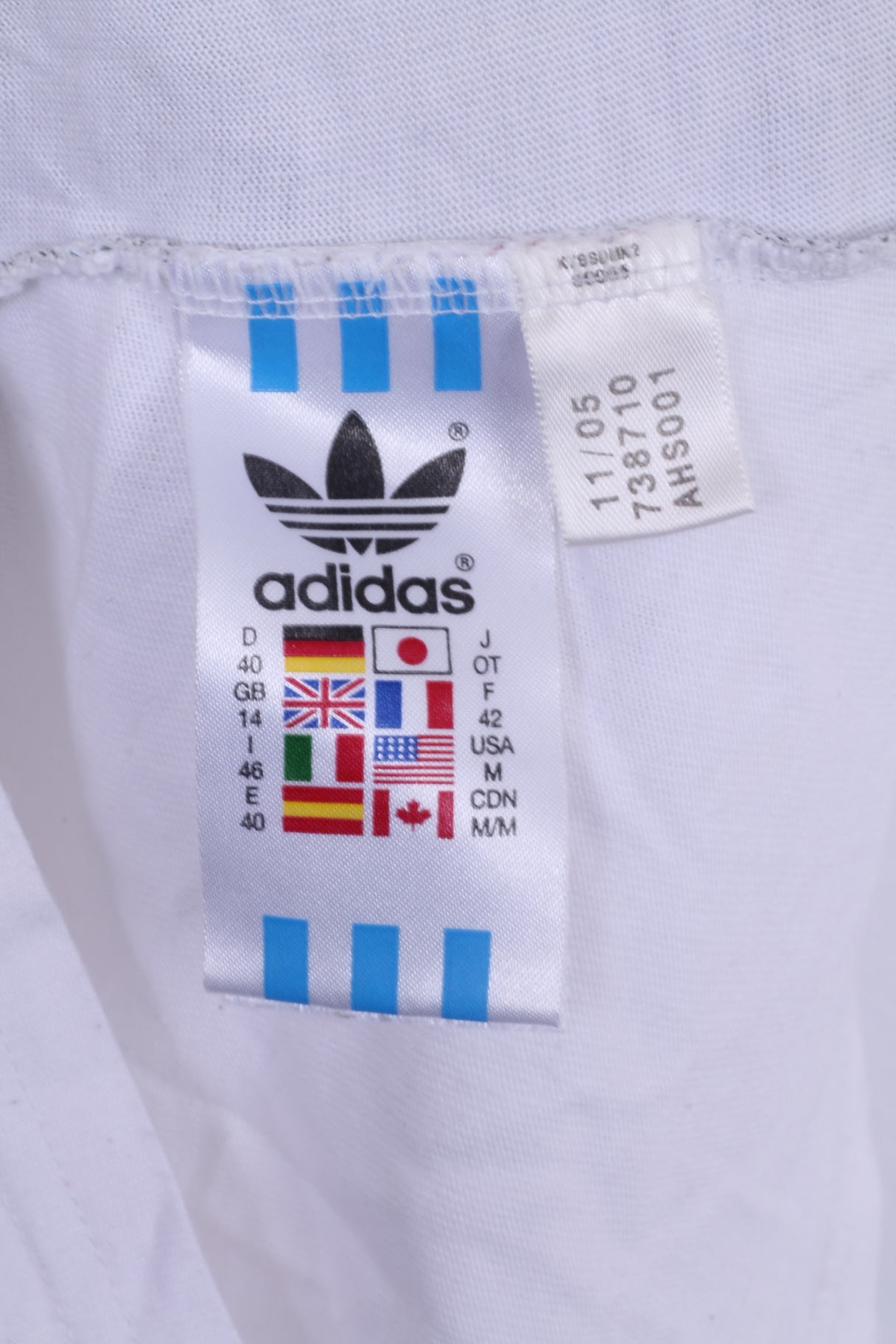 Maglia Adidas da donna 40 XS in cotone bianco girocollo con grafica da calcio