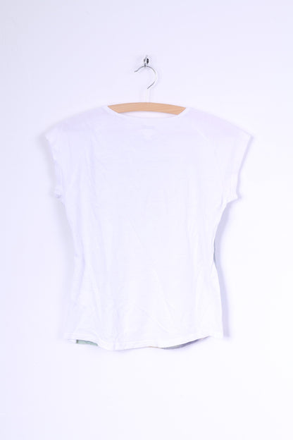 Adidas Femme 40 XS Chemise Blanc Coton Ras du Cou Graphique Football