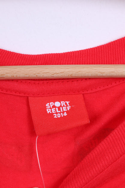 Nouveau Sport Relief hommes L T-Shirt rouge coton col rond