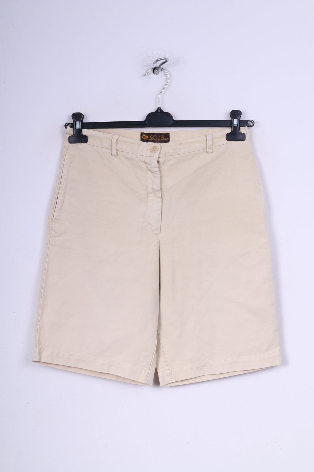Loro Piana Womens 42 Shorts Cream Cotton Linen Italy