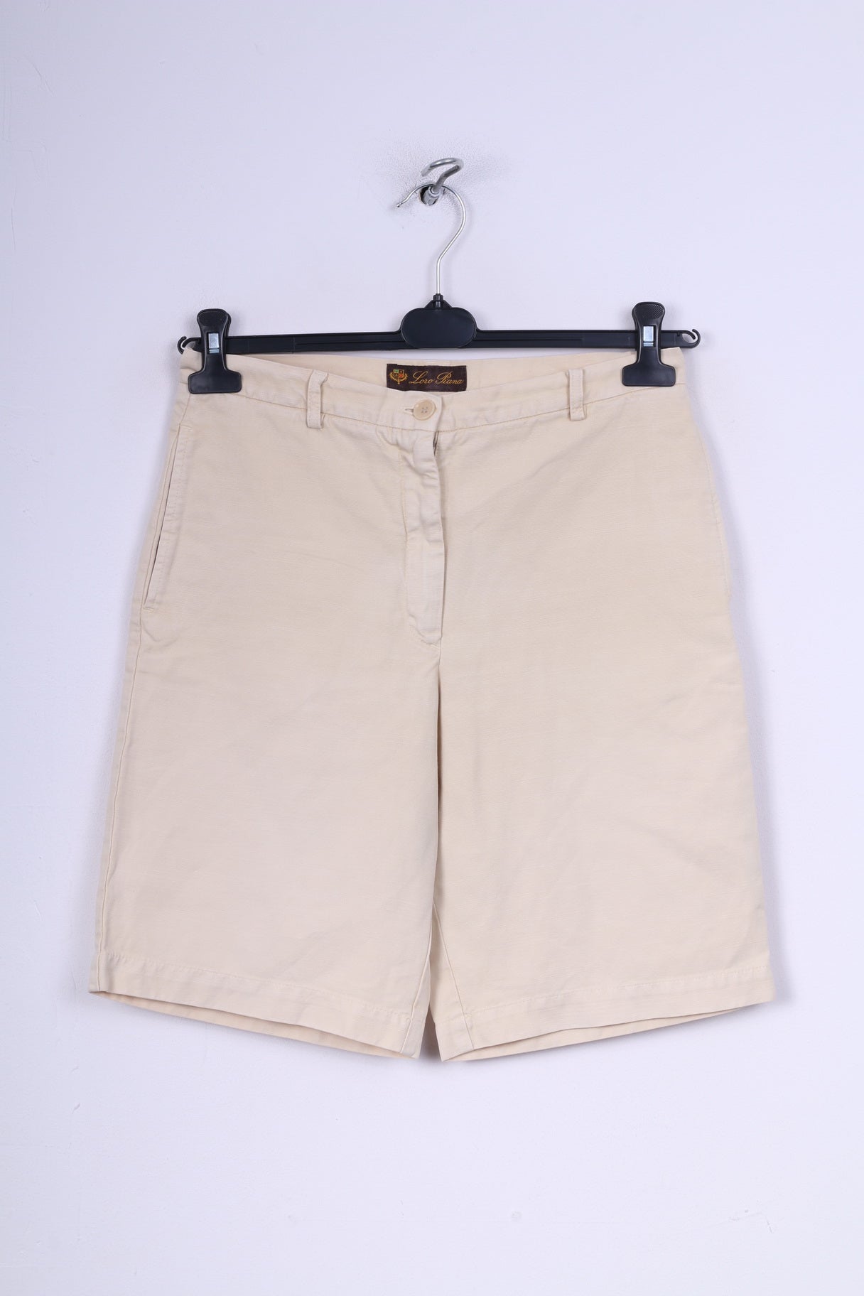 Loro Piana Womens 42 Shorts Cream Cotton Linen Italy