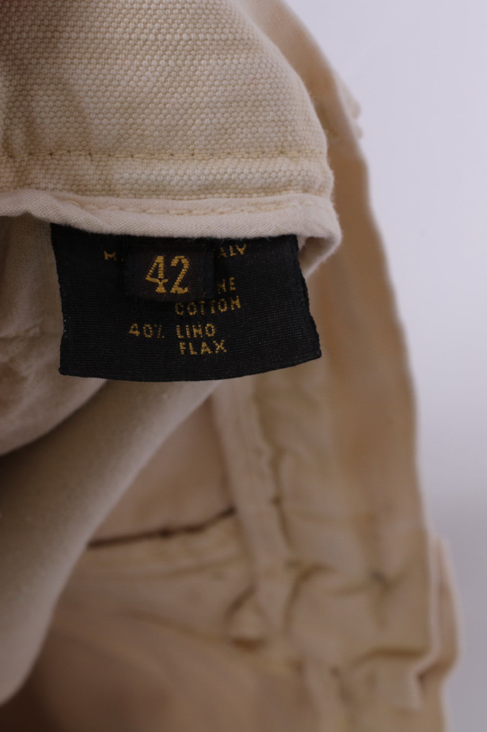 Loro Piana Womens 42 Shorts Cream Cotton Linen Italy