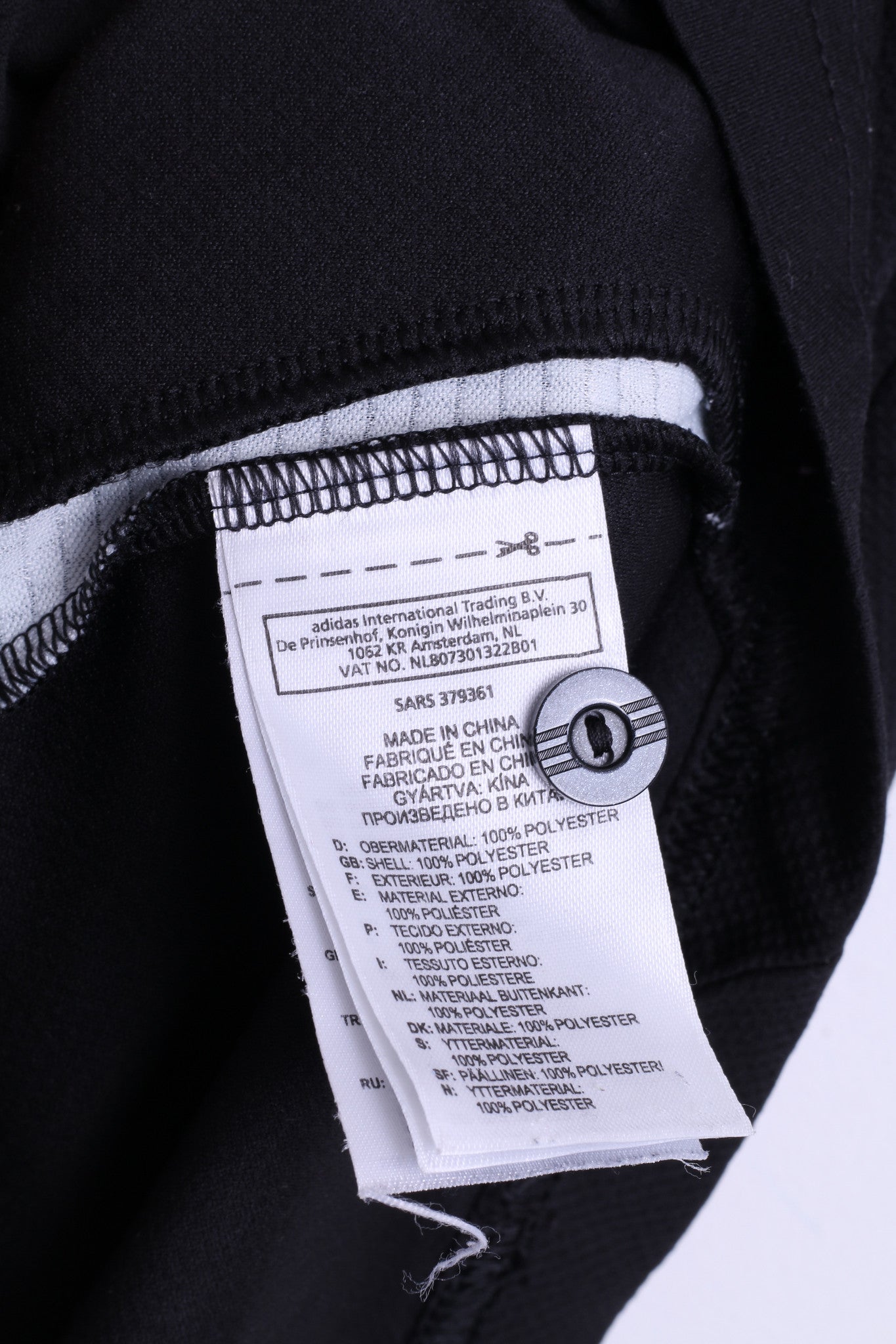 Adidas Mens M Polo Shirt Black Top Team Sportia Simrishamn - RetrospectClothes