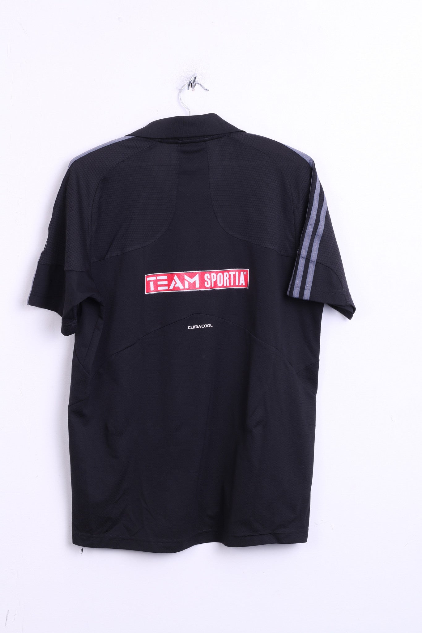 Adidas Mens M Polo Shirt Black Top Team Sportia Simrishamn - RetrospectClothes