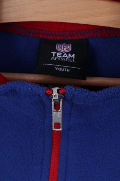 NFL Team Apparel Boys / Youth L 14-16 age Fleece Top Blue Zip Neck Kangaroo Pocket