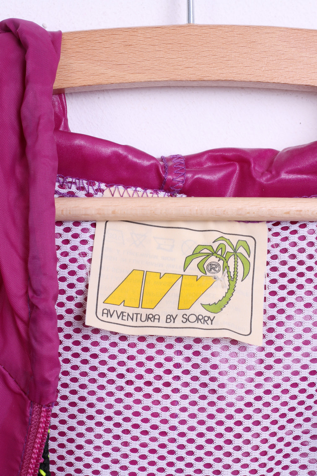 AVV Avventura by Sorry Womens L Nylon Light Jacket Hood Zip Neck Fuchsia - RetrospectClothes