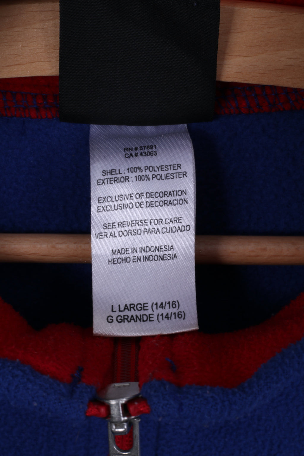 NFL Team Apparel Boys / Youth L 14-16 age Fleece Top Blue Zip Neck Kangaroo Pocket