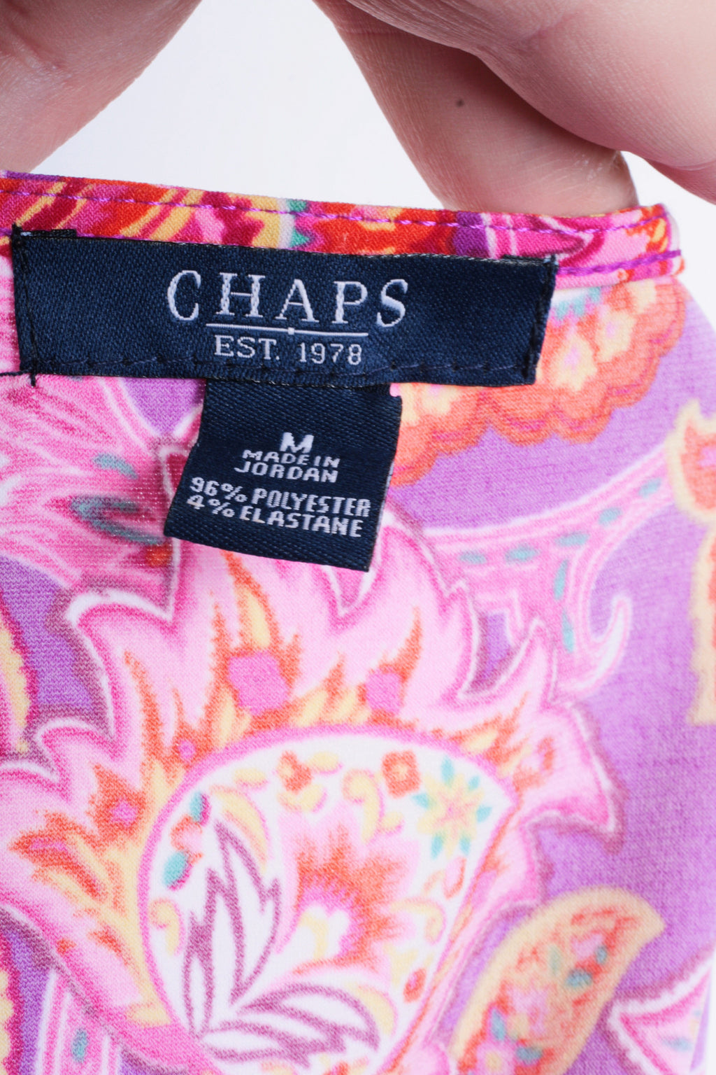 Chaps Womens M Blouse Shirt Flowers Multi Colour - RetrospectClothes