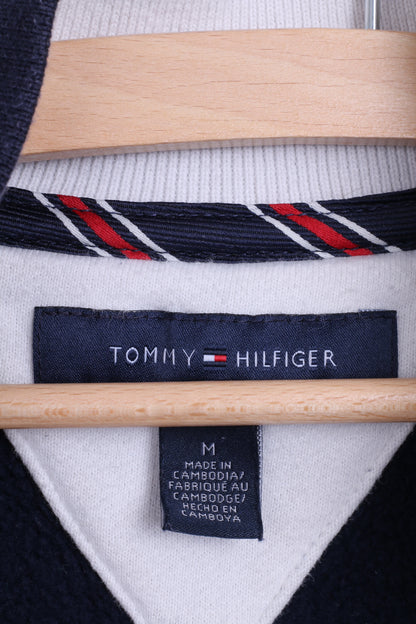 Tommy Hilfiger Mens M Jumper Sweater Navy Cotton Kangaroo Pocket
