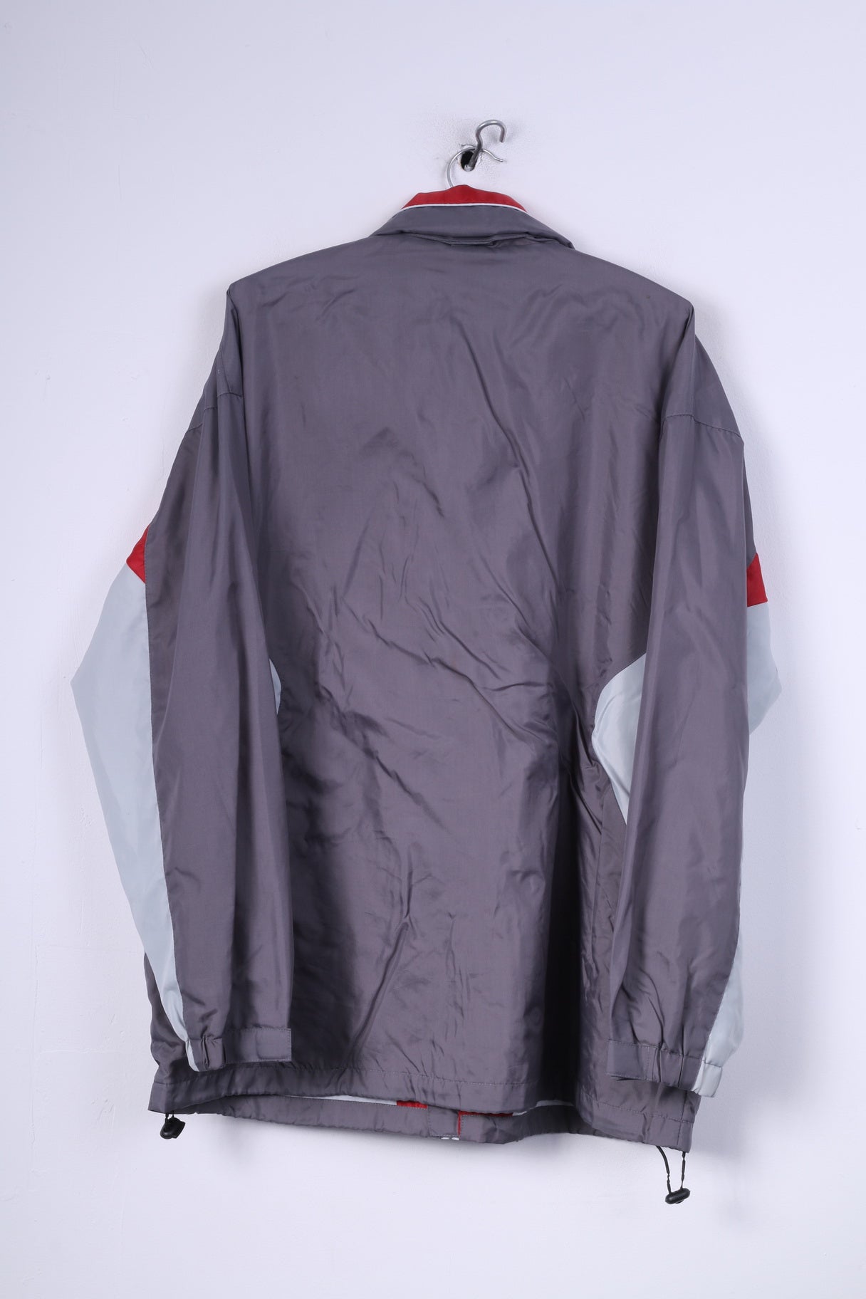 Shamp Veste de pluie M pour homme en nylon gris léger avec capuche cachée et fermeture éclair complète unisexe 