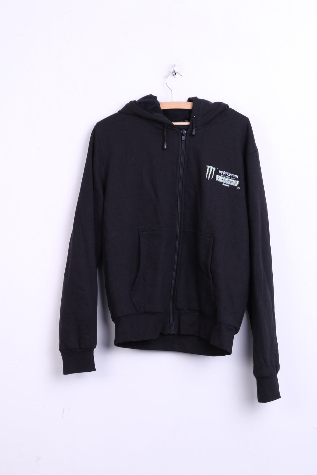 Moto Event Mens XL Sweatshirt Black Hood Cotton Monster Supercross - RetrospectClothes