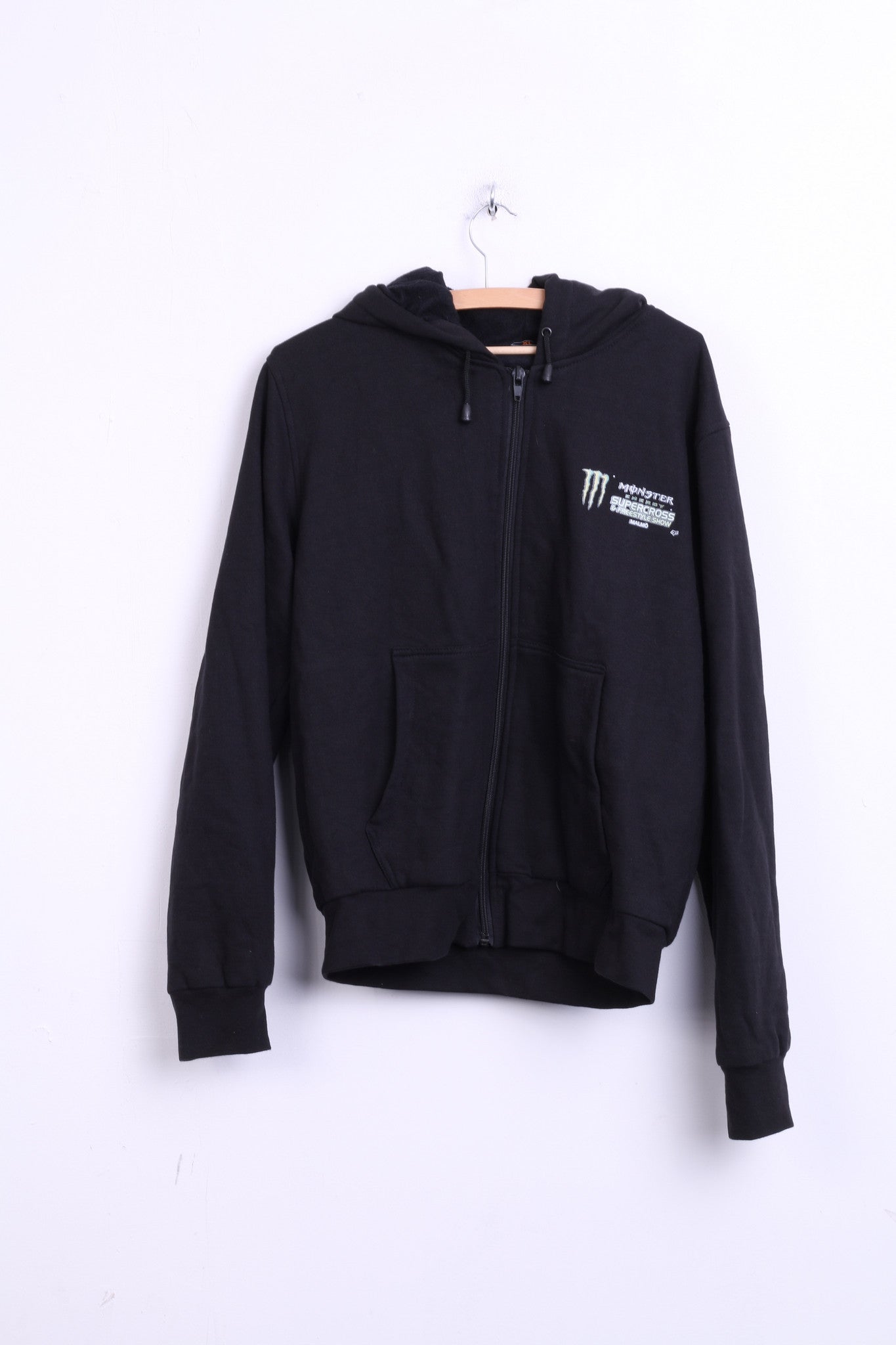 Moto Event Mens XL Sweatshirt Black Hood Cotton Monster Supercross - RetrospectClothes