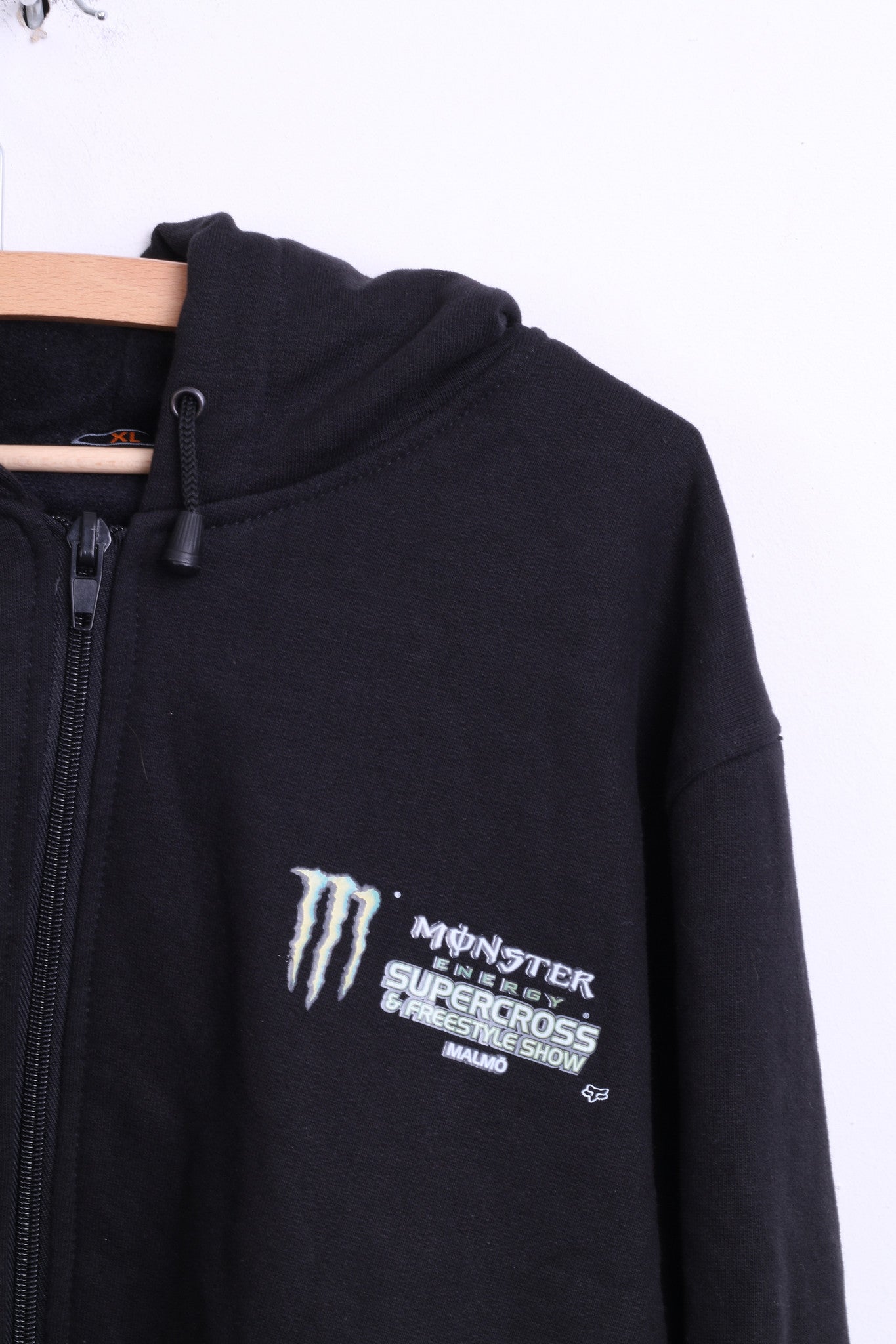 Moto Event Mens XL Sweatshirt Black Hood Cotton Monster Supercross - RetrospectClothes