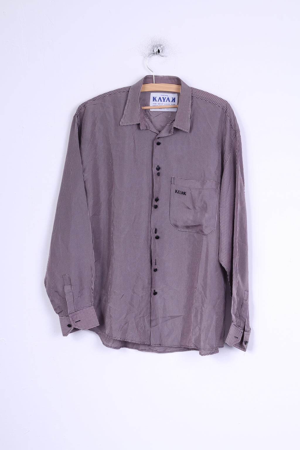 KAYAK Chemise décontractée pour homme Violet à carreaux à manches longues moderne