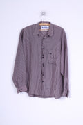 KAYAK Chemise décontractée pour homme Violet à carreaux à manches longues moderne