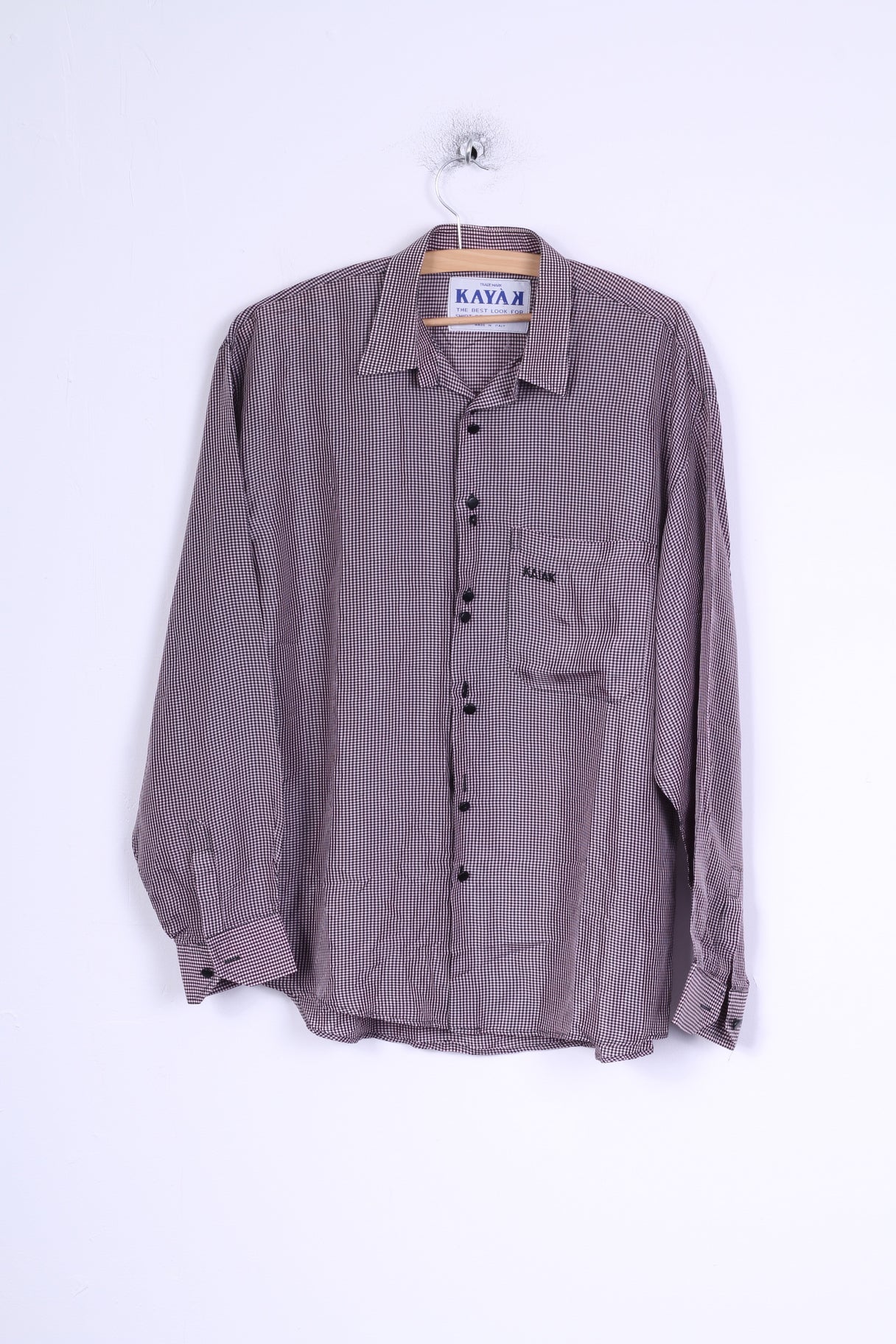 KAYAK Chemise décontractée pour homme Violet à carreaux à manches longues moderne