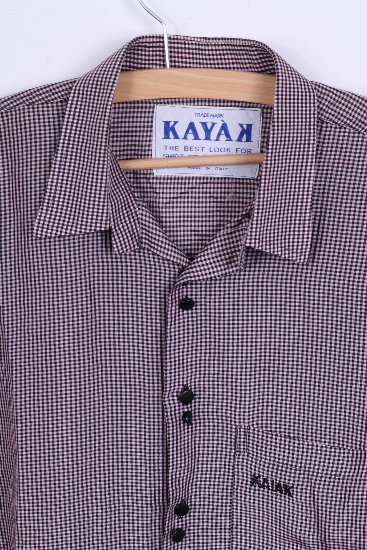 Camicia casual da uomo KAYAK M viola a quadri manica lunga moderna