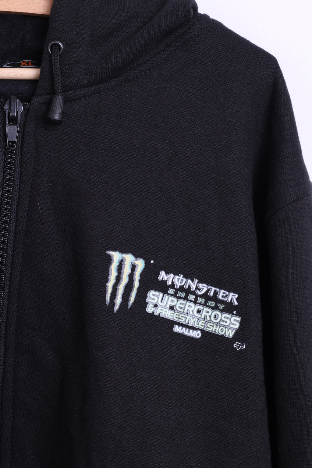 Moto Event Mens XL Sweatshirt Black Hood Cotton Monster Supercross - RetrospectClothes