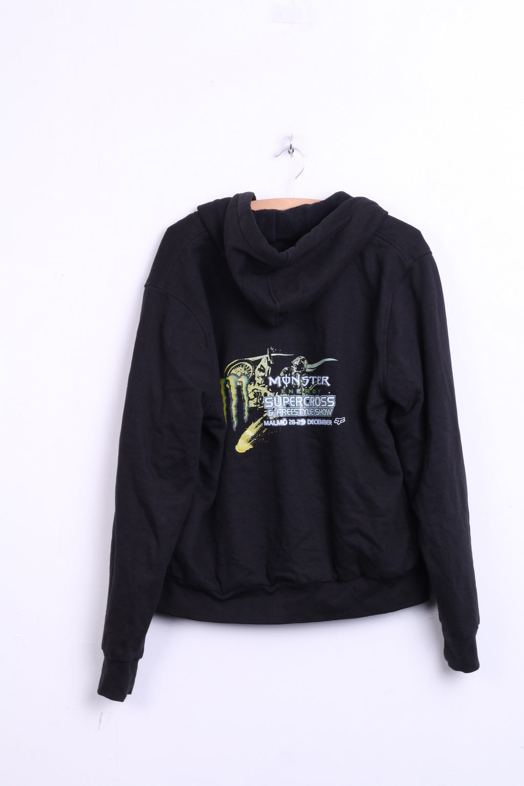 Moto Event Mens XL Sweatshirt Black Hood Cotton Monster Supercross - RetrospectClothes