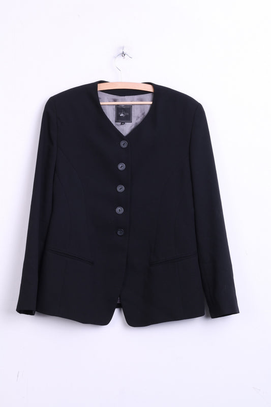 Marc Aurel Womens 40 M Blazer Top Suit Black Single Breasted - RetrospectClothes