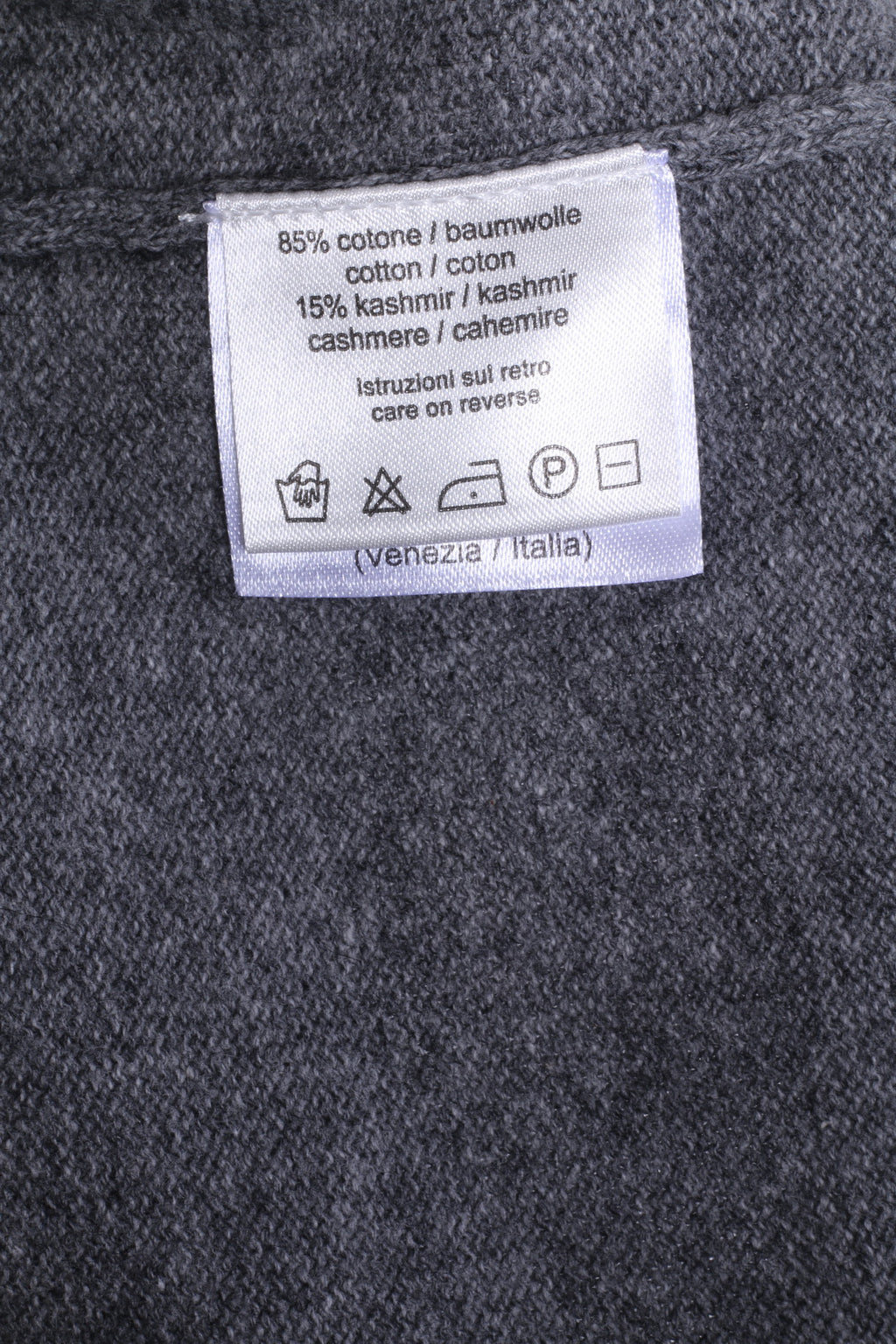 SUN68 Mens XXL Jumper Grey Cashmere Blend Grey V Neck Argyle Sweater