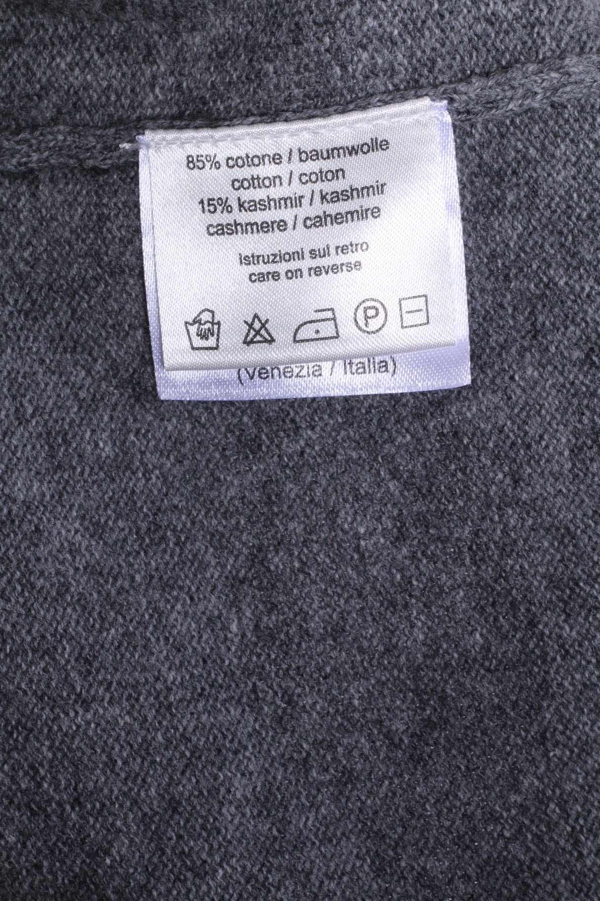 SUN68 Mens XXL Jumper Grey Cashmere Blend Grey V Neck Argyle Sweater