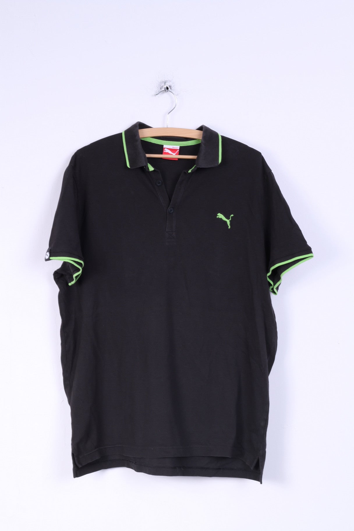 Puma Mens XL Polo Shirt Black Short Sleeve Sport