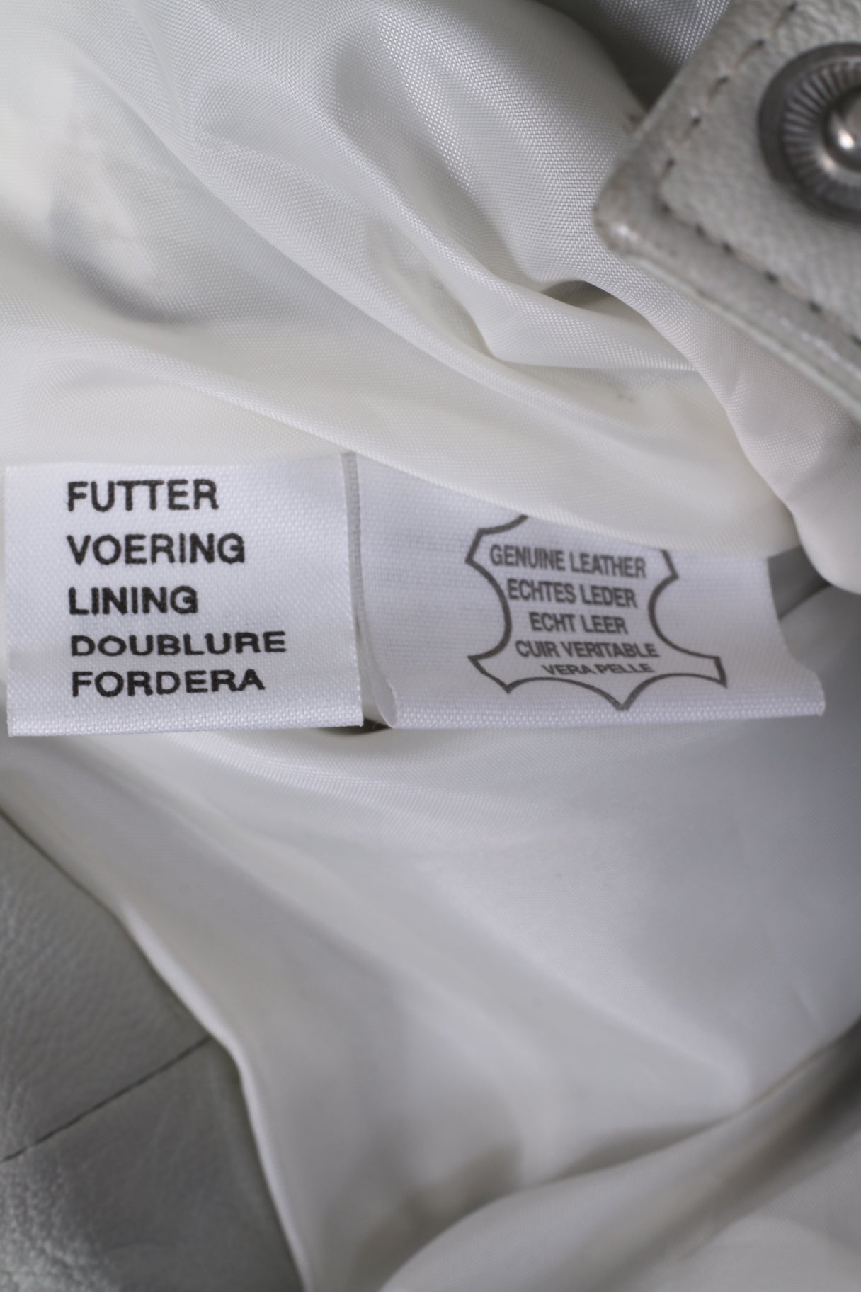 MASSINI Womens 40 M Jacket Grey Leather Zip Up Ramones Biker Retro