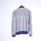 Armani Jeans Men XL Jumper Grey Cotton Striped Crew Neck Light Sweater
