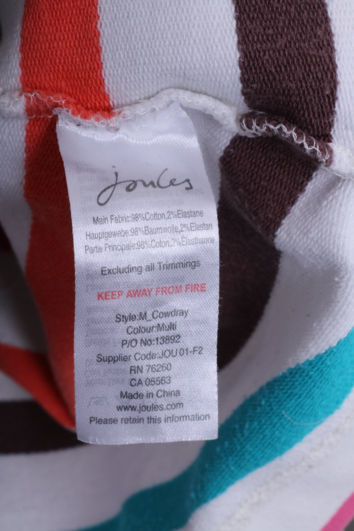 Tom Joule Womens M Jumper Sweatshirt Striped Multi Cotton