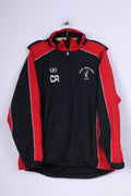 CR Haydon Bridge United AFC Giacca da uomo M Collo con zip Nero Abbigliamento sportivo Cappuccio nascosto imbottito 