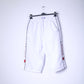 Reebok Mens M Crop Bottoms White Capri Logo Gym Sportswear Pants