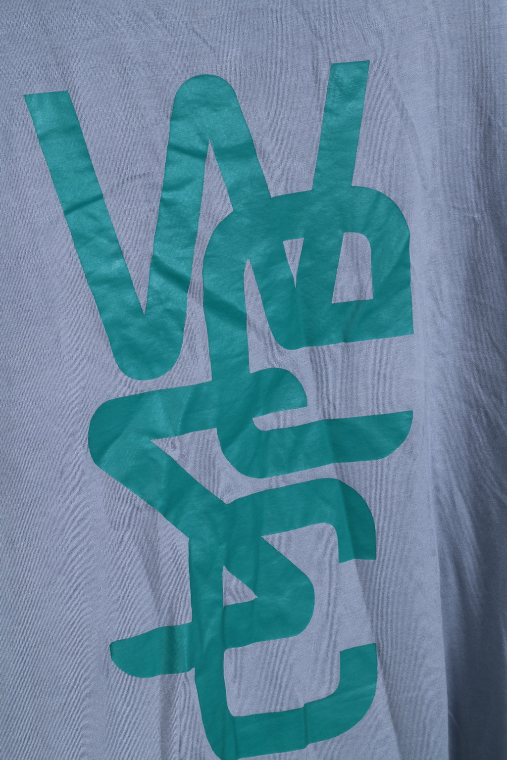 WESC Mens L Graphic Shirt Grey Crew Neck Cotton Summer