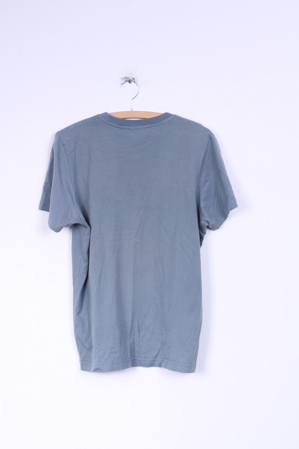 WESC Mens L Graphic Shirt Grey Crew Neck Cotton Summer