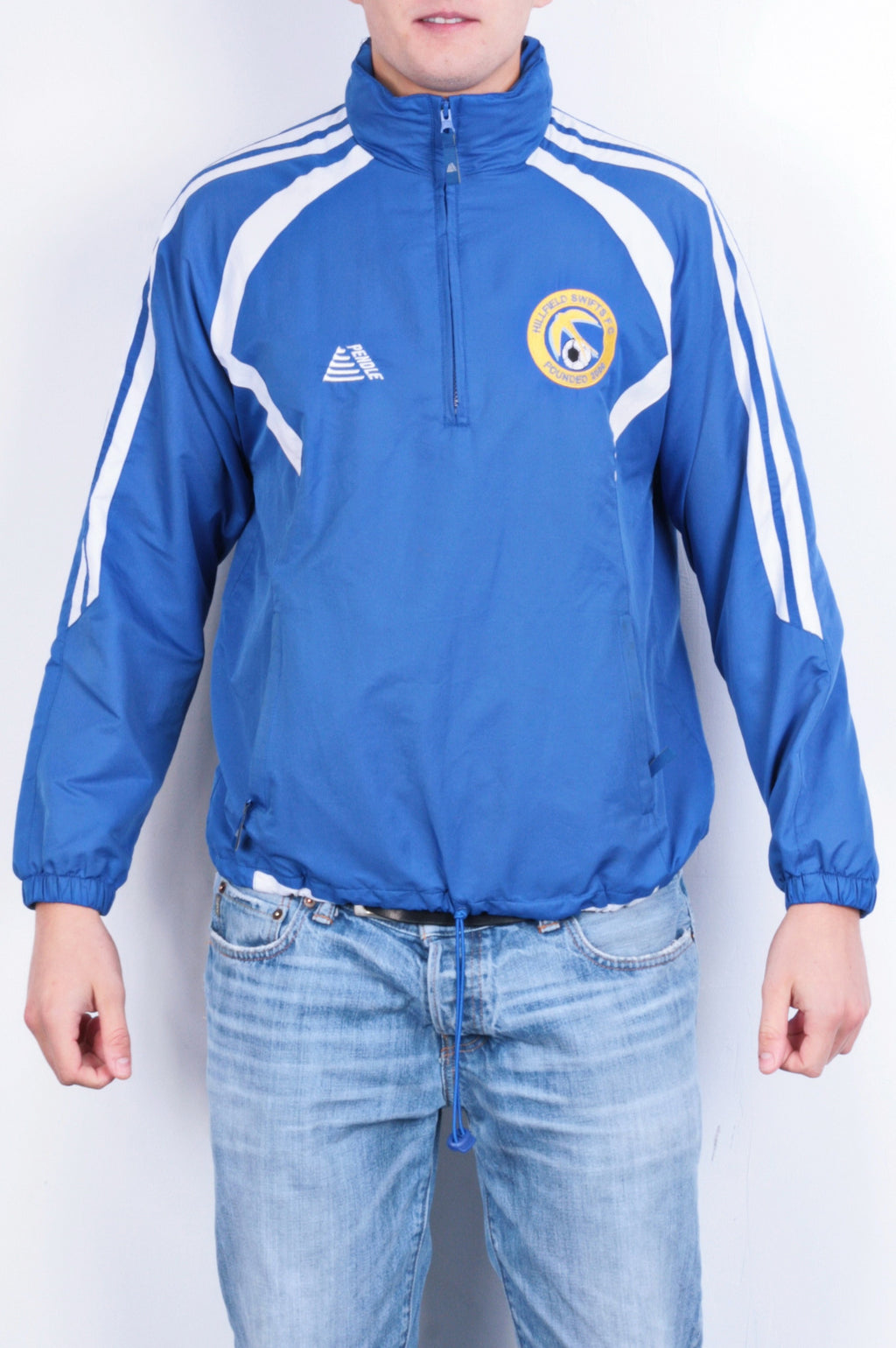 Pendle Mens 38/40 L Football Jacket Retractable Hood Hillfield Swifts F.C. - RetrospectClothes