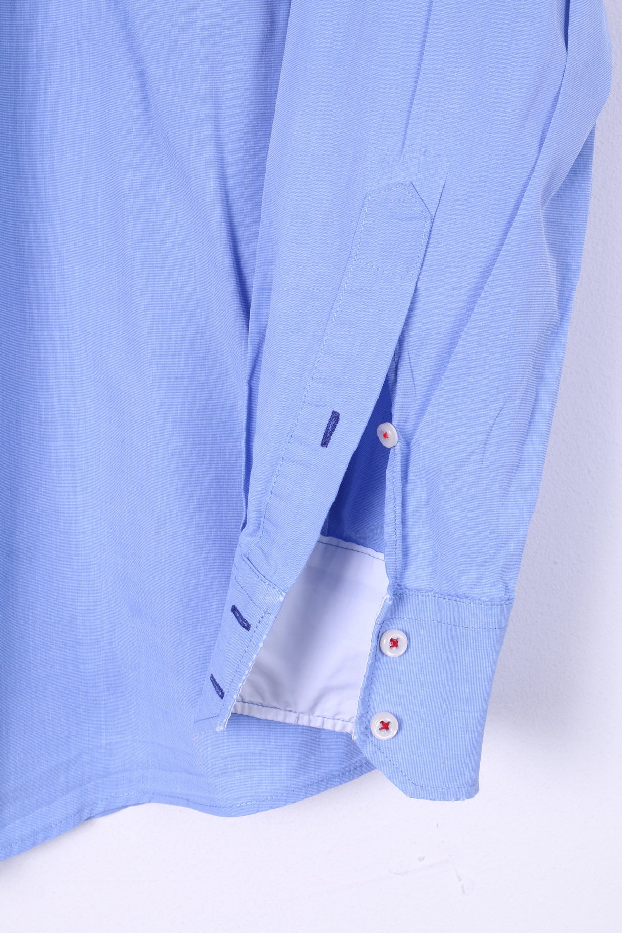 Pierre Cardin Camicia casual da uomo 39 M blu a maniche lunghe blu 