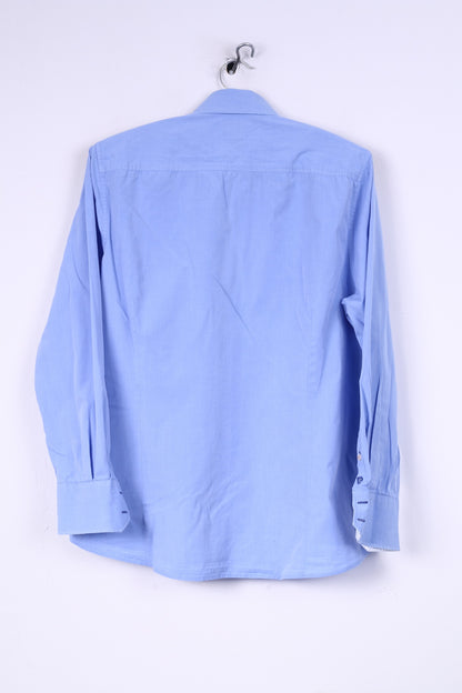 Pierre Cardin Mens 39  M Casual Shirt Blue Long Sleeve Blue