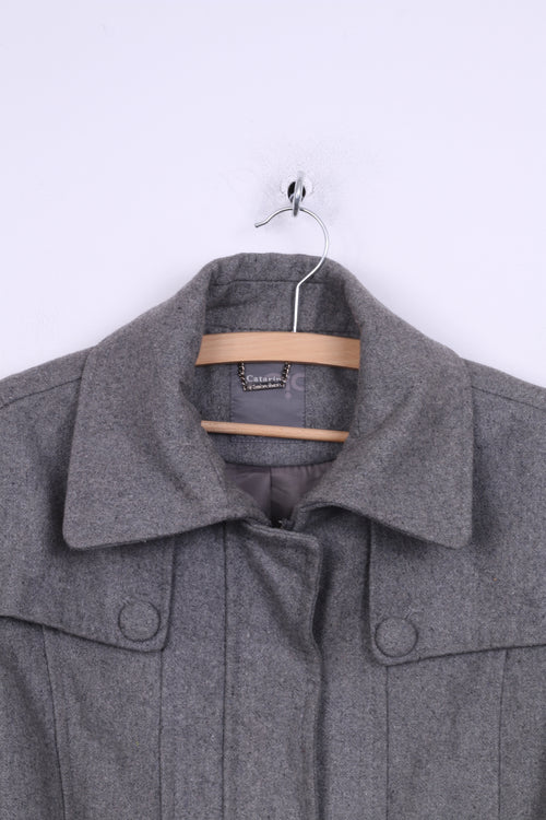 Catarina Womens XXL Jacket Grey Winter Wool Nylon Full Zipper