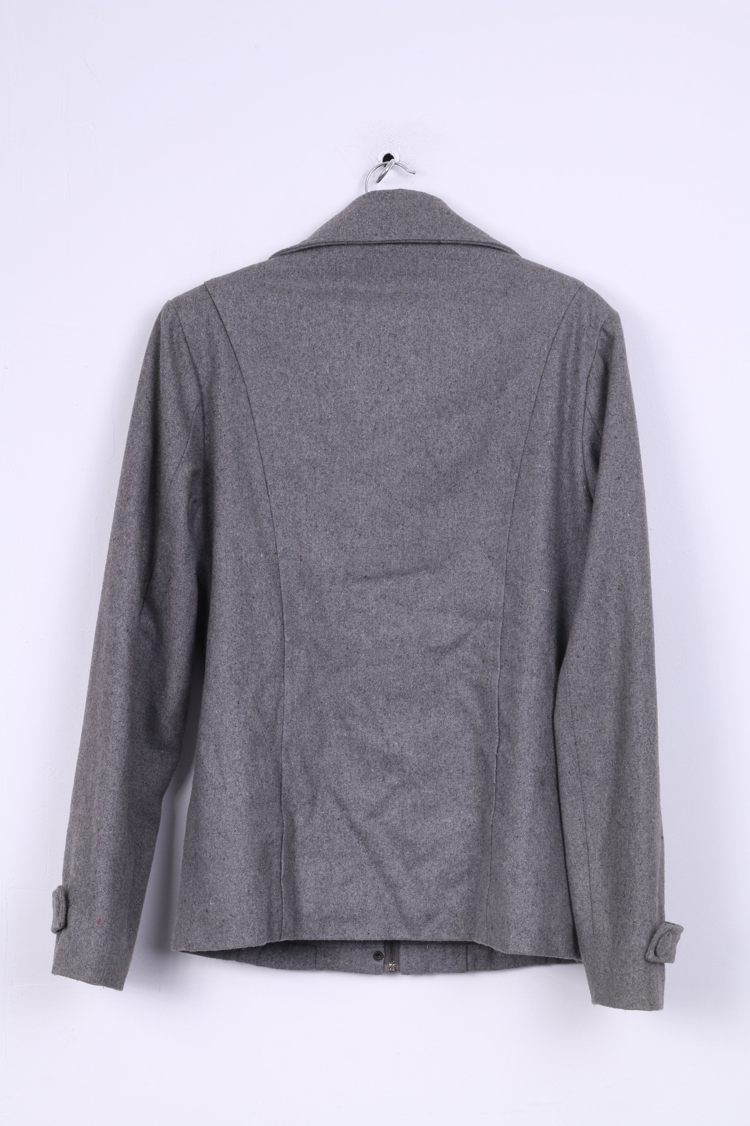 Giacca XXL da donna Catarina Grigia invernale in lana nylon con cerniera completa