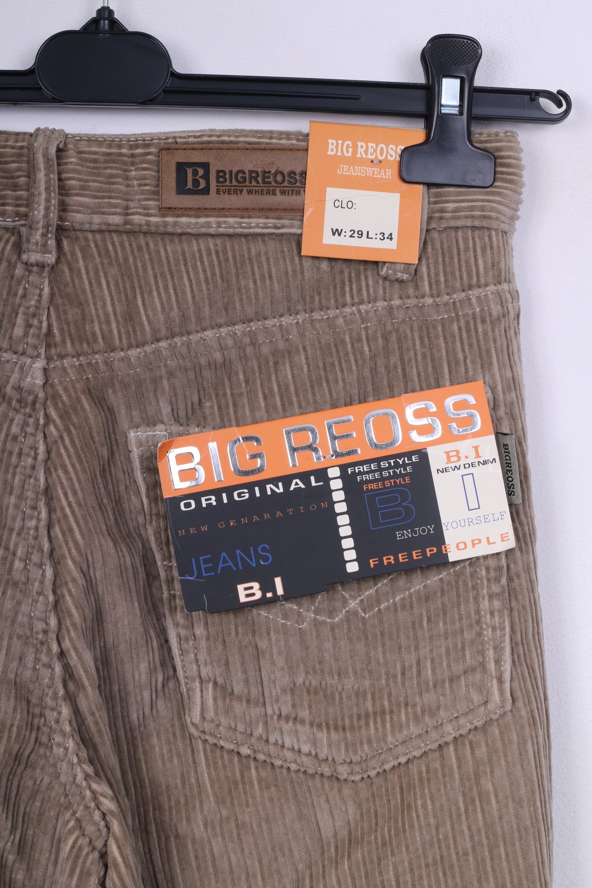 Nuovi Big Reoss Jeans Donna W29 L34 Pantaloni Jeanswear Cordury Cotton Vintage