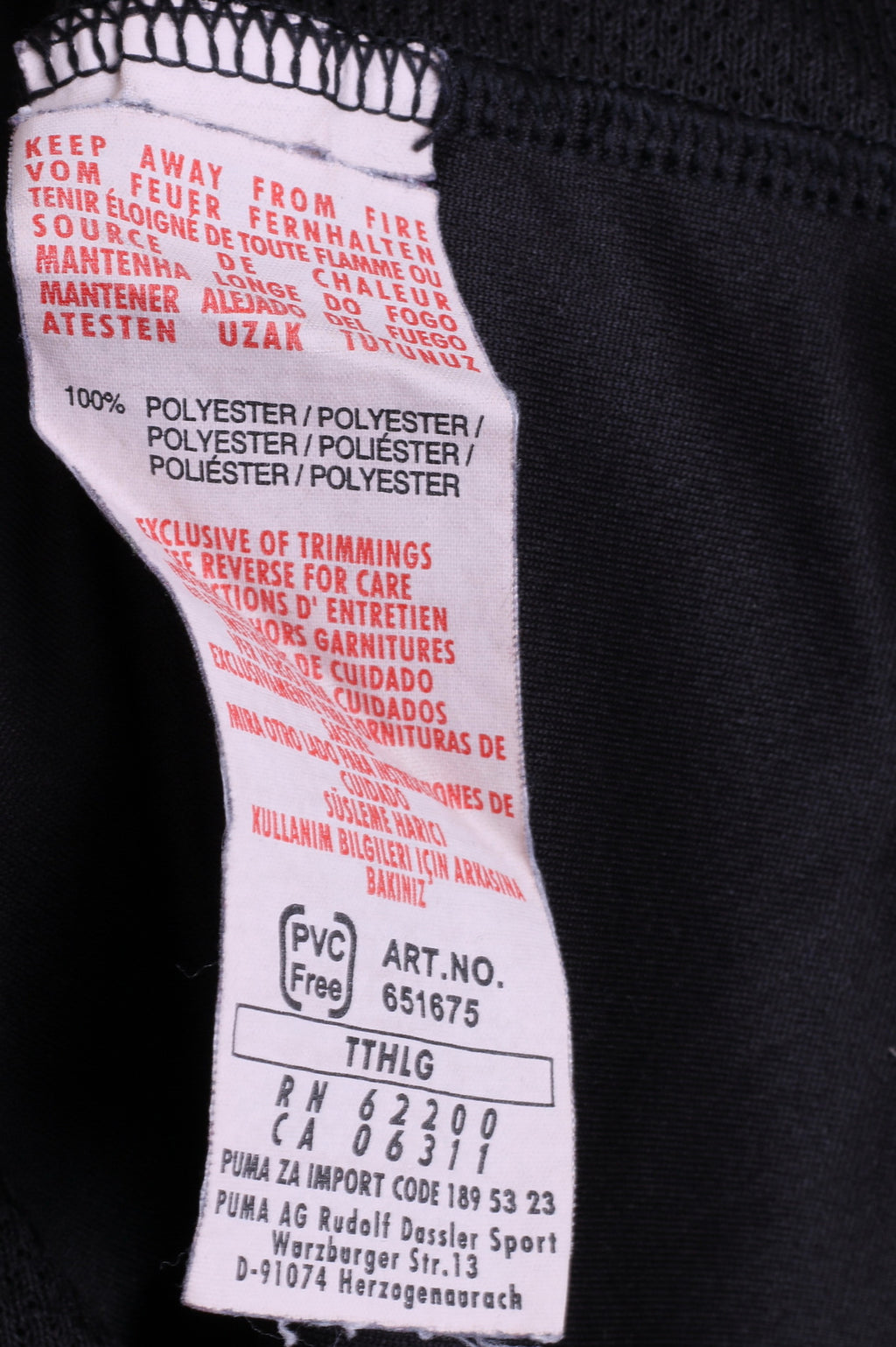 Puma Mens M Shirt Black Team Sportia SIMRISHAMN Football Club - RetrospectClothes