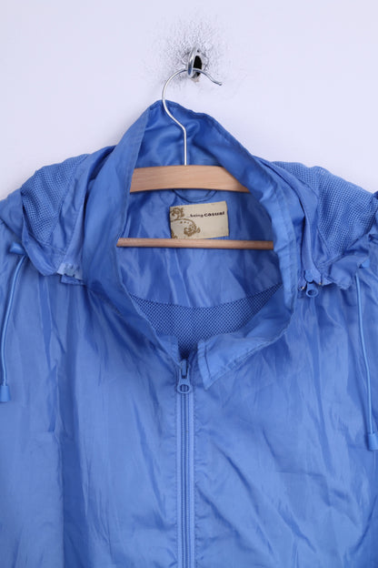 Being Casual Veste XXL pour femme 26 Bleu clair avec capuche zippée et deux poches