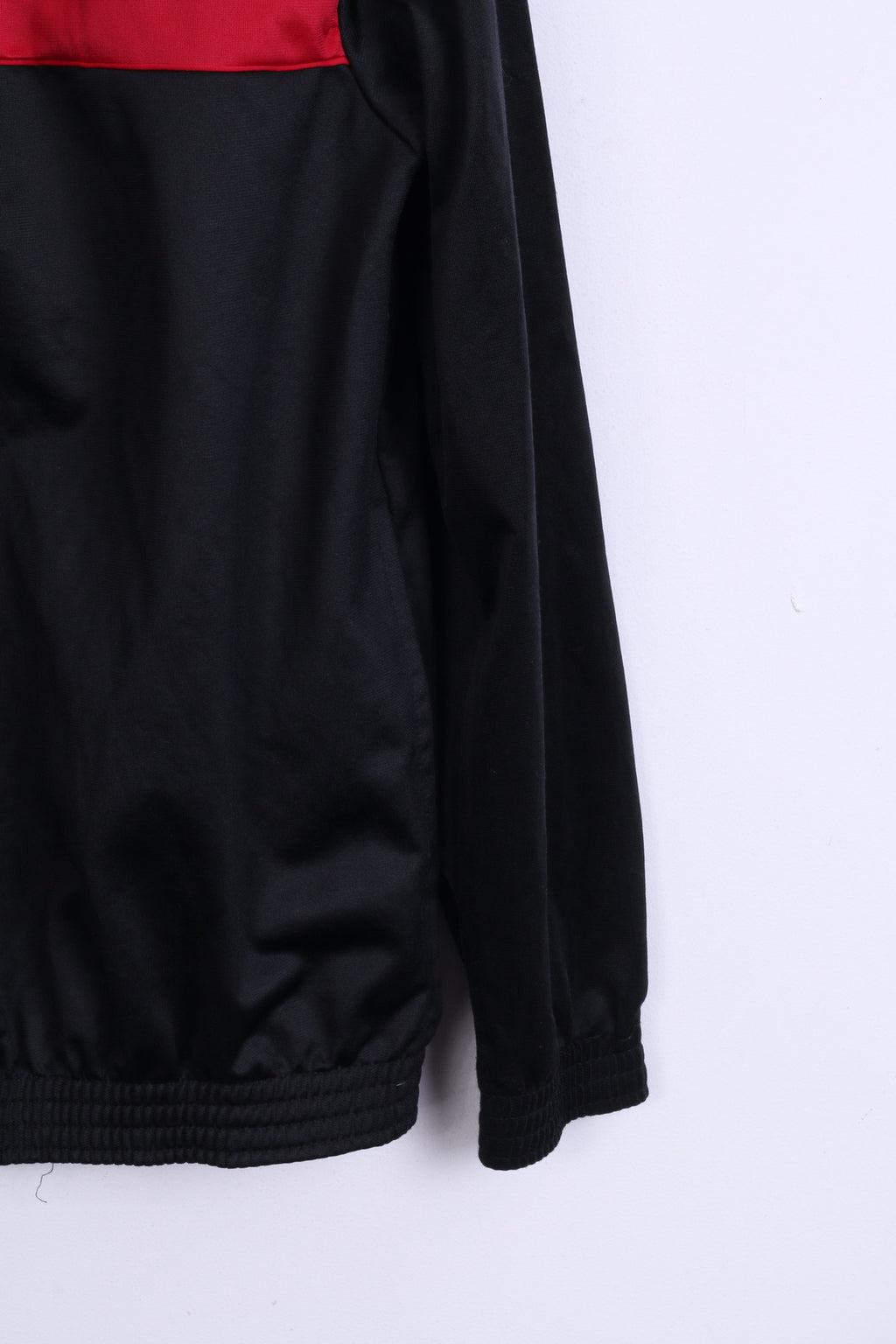 Vintage Men M Sweatshirt Noir Brillant Oldschool Full Zipper Top