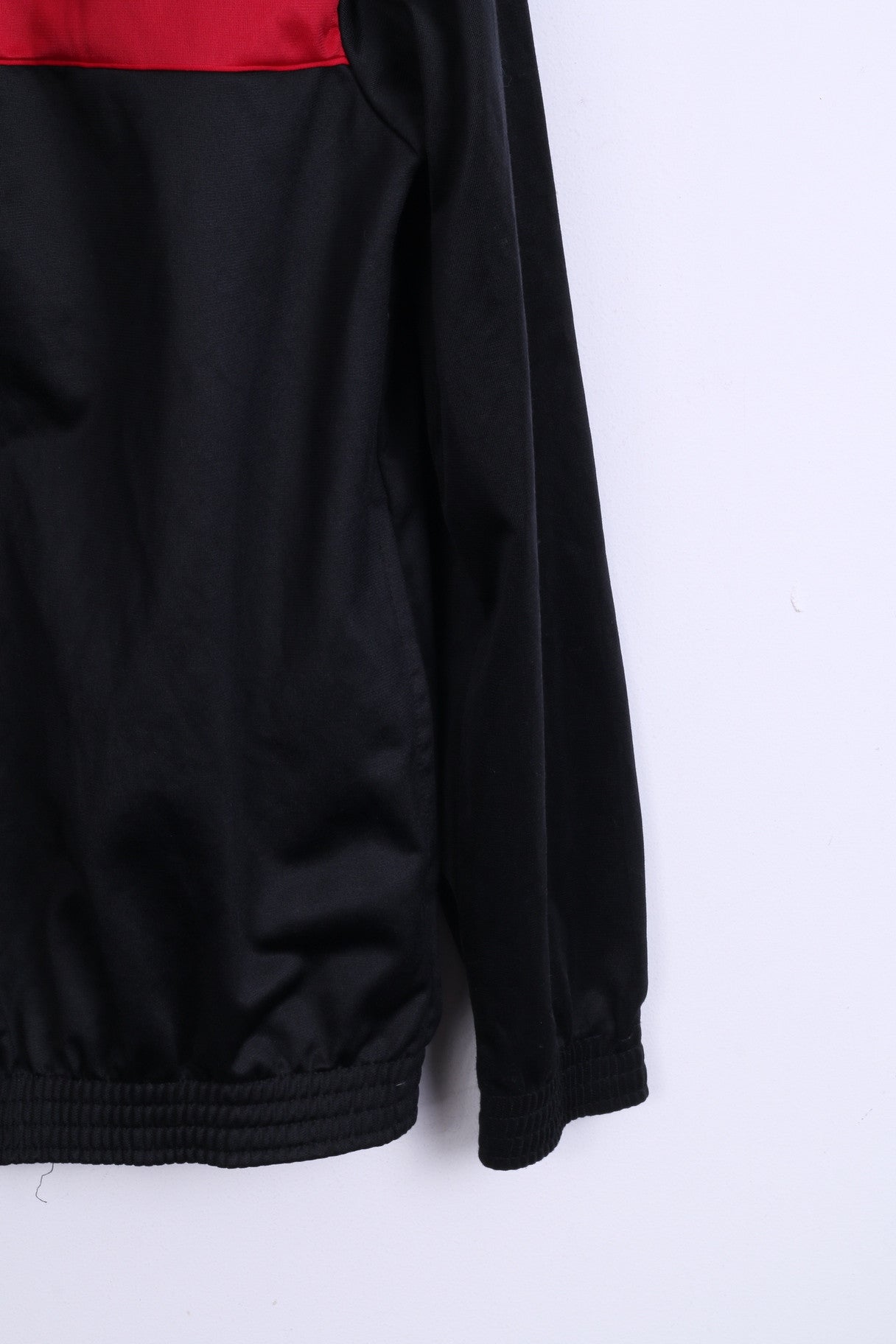 Vintage Men M Sweatshirt Noir Brillant Oldschool Full Zipper Top