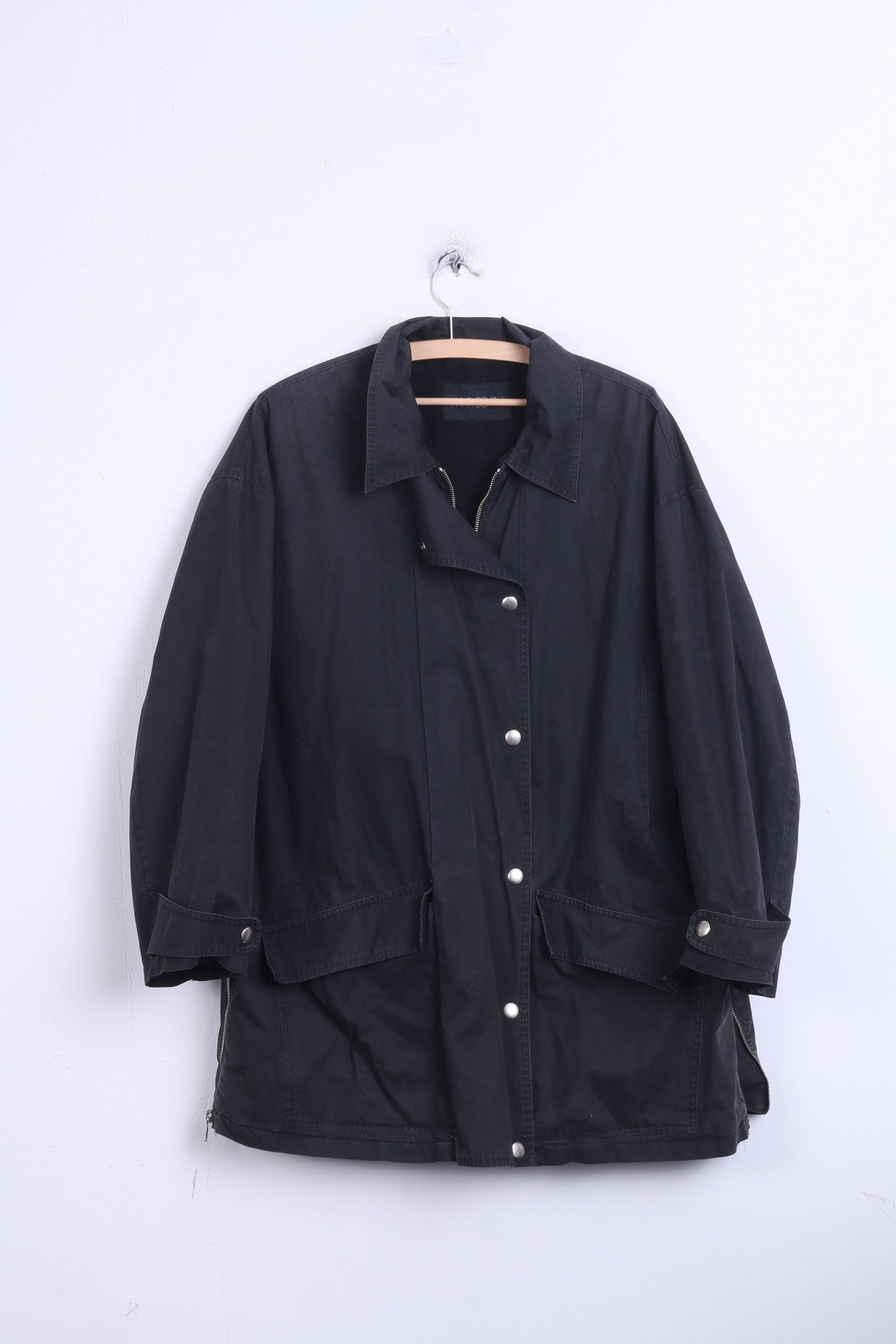 MARCCAIN Mens 4 2XL Jacket Black Cotton Washed Look - RetrospectClothes