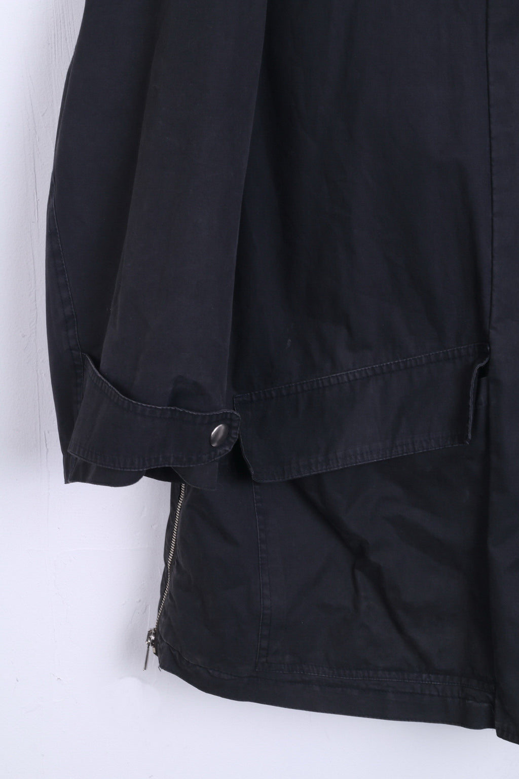 MARCCAIN Mens 4 2XL Jacket Black Cotton Washed Look - RetrospectClothes