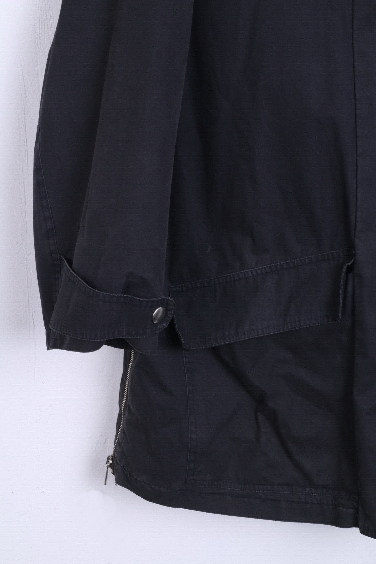 MARCCAIN Mens 4 2XL Jacket Black Cotton Washed Look - RetrospectClothes